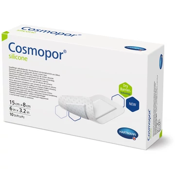Cosmopor® silicone szigetkötszer (15x8 cm; 10 db)