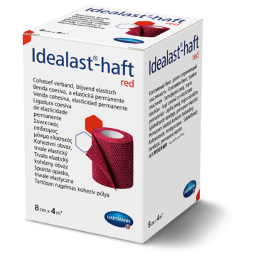 Idealast®-haft öntapadó kompressziós pólya (piros) (8cmx4m; 1 db)