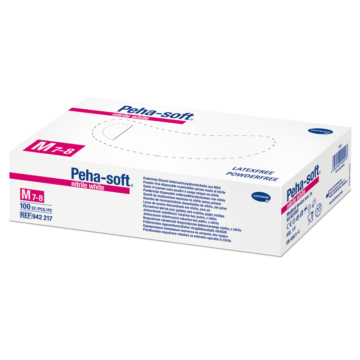 Peha-soft® nitrile white vizsgálókesztyű (M; 100 db)
