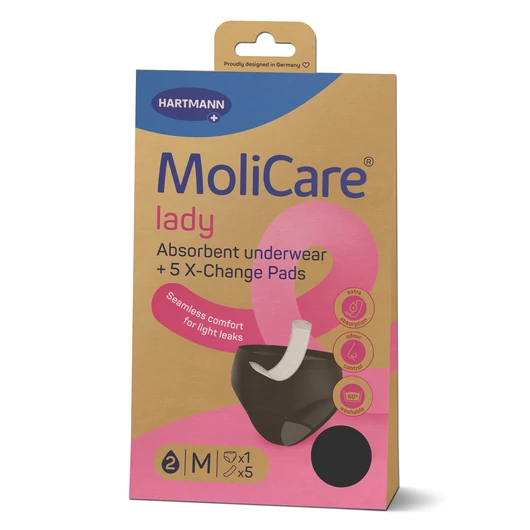 MoliCare® mosható női nedvszívó alsónemű és 5 betét (M; 1 db)