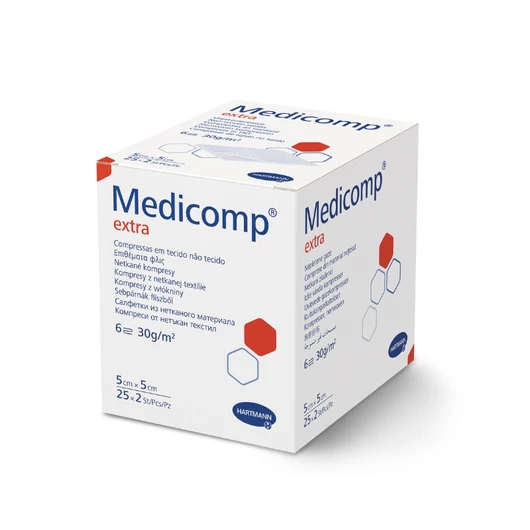 Medicomp® Extra steril 6 rétegű sebfedő (5 x 5 cm; 25 x 2 db)