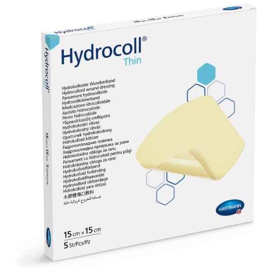 Hydrocoll® thin vékony hidrokolloid kötszer (15x15 cm; 5 db)