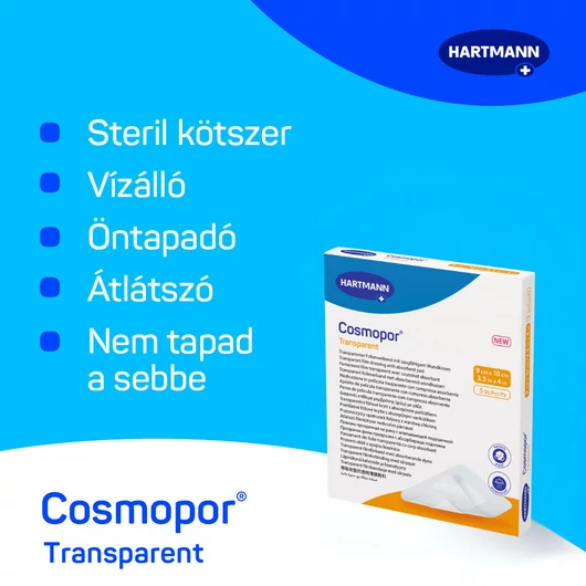 Cosmopor® Transparent steril filmkötszer sebpárnával (9x10 cm; 5 db)