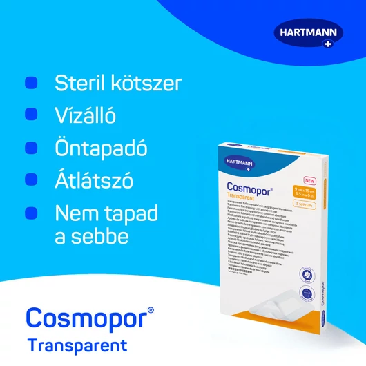 Cosmopor® Transparent steril filmkötszer sebpárnával (9x15 cm; 5 db)