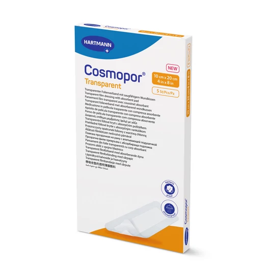 Cosmopor® Transparent steril filmkötszer sebpárnával (10x20 cm; 5 db)