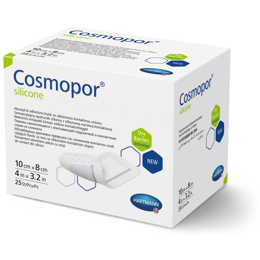 Cosmopor® silicone szigetkötszer (10x8 cm; 25 db)