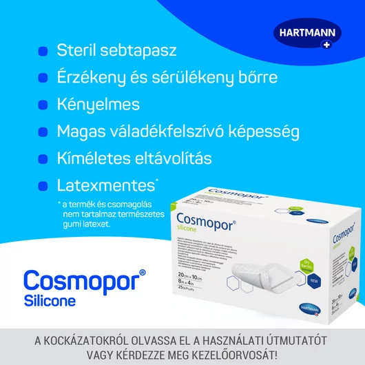 Cosmopor® silicone szigetkötszer (20x10 cm; 25 db)