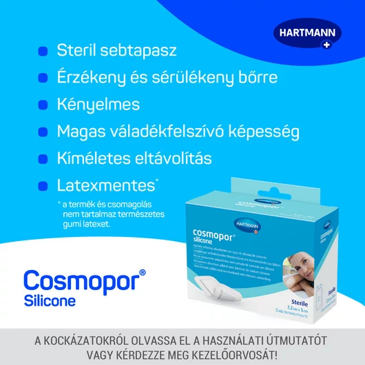 Cosmopor® silicone sebtapasz (7,2x5 cm; 5 db)