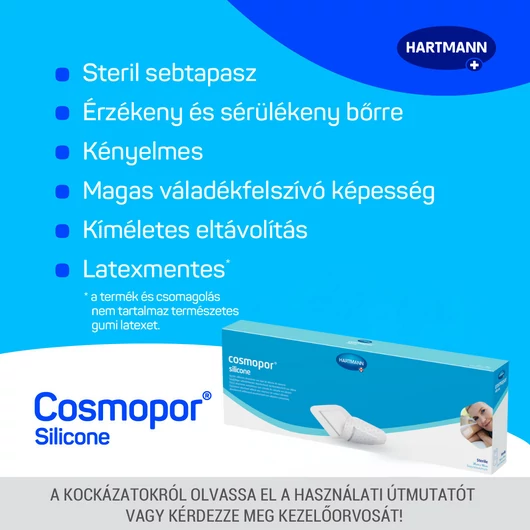 Cosmopor® silicone sebtapasz (35x10 cm; 5 db)