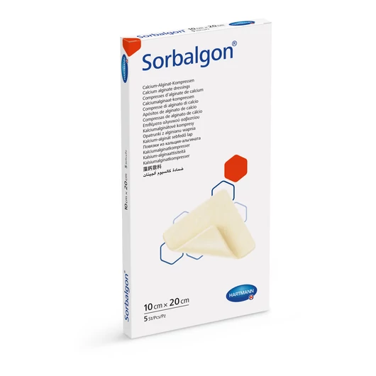 Sorbalgon® kalcium-alginát kötszer (10x20 cm; 5 db)