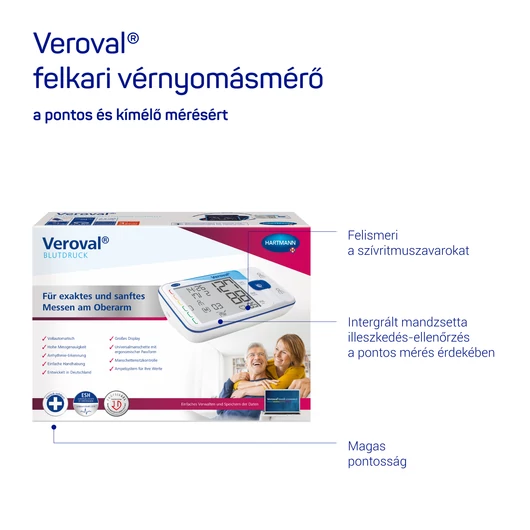 Veroval® felkari vérnyomásmérő (Univerzális; 1db)
