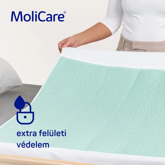 MoliCare® Premium Bed Mat Textil alátét szárnyas 7 csepp (75x85 cm, szárnyakkal; 1 db)