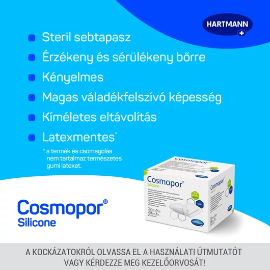 Cosmopor® silicone szigetkötszer (7,2x5 cm; 25 db)