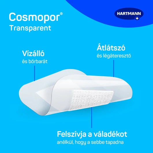 Cosmopor® Transparent steril filmkötszer sebpárnával (5x7,2 cm; 5 db)